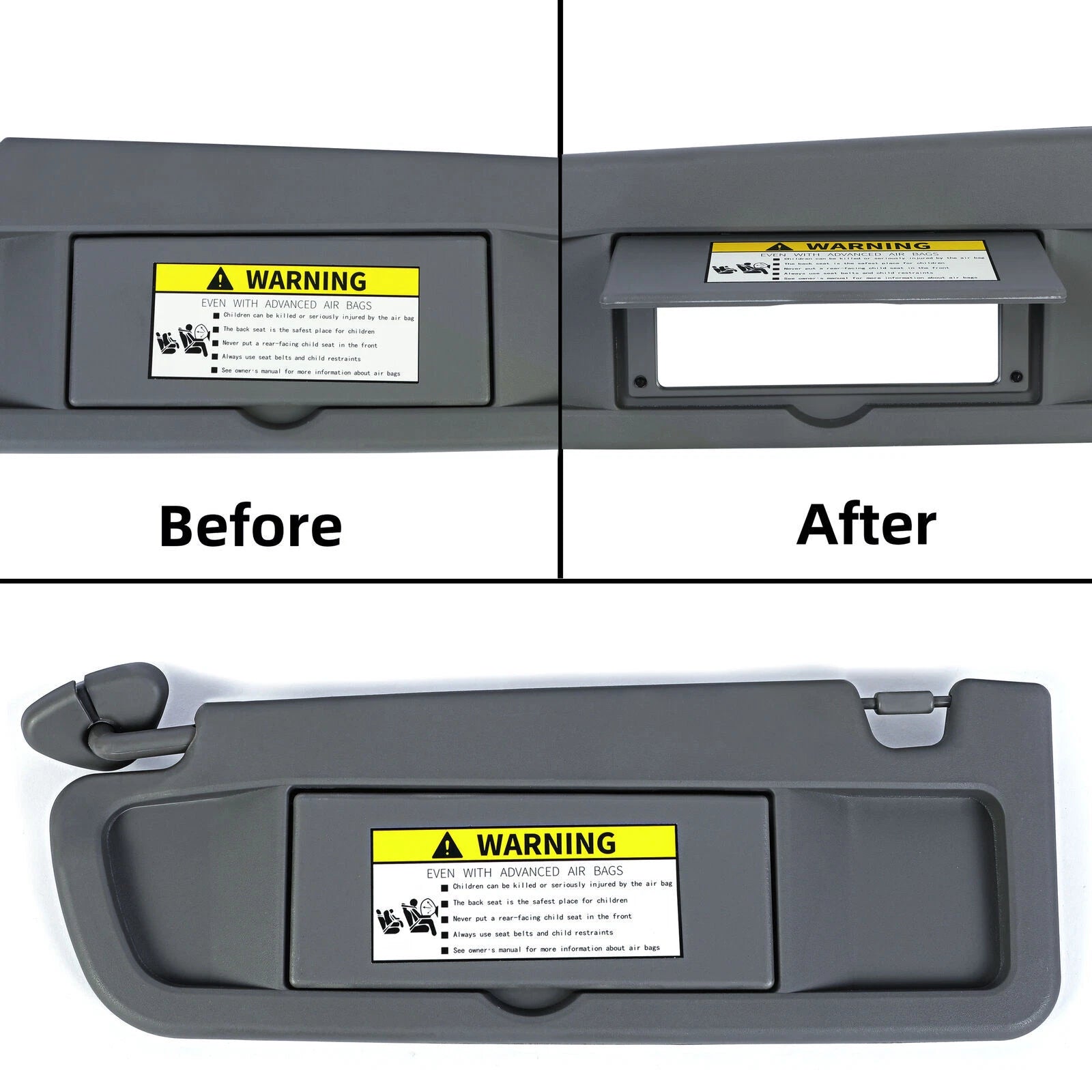 Left Driver Side Sun Visor for Honda Civic Sedan SI Coupe (2006–2011)