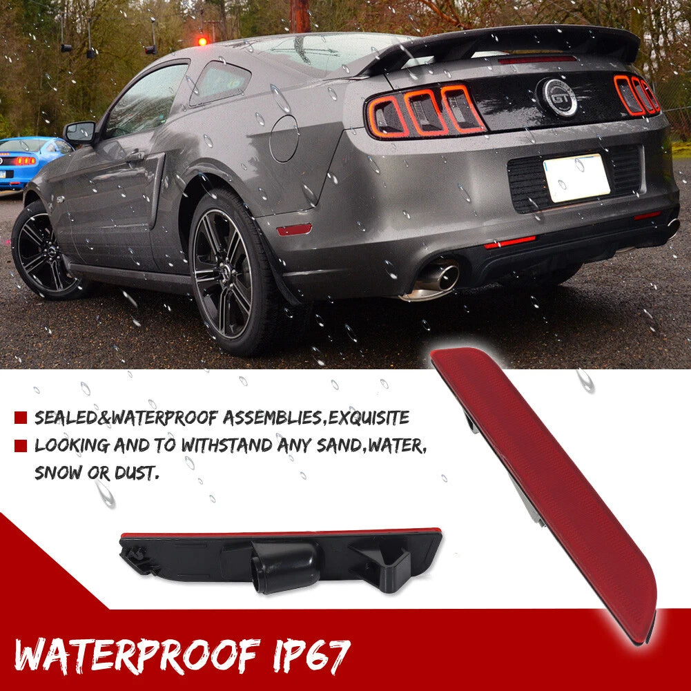 Red Plastic Lens Rear Bumper Side Marker Light Housing for Ford Mustang (2010–2014)