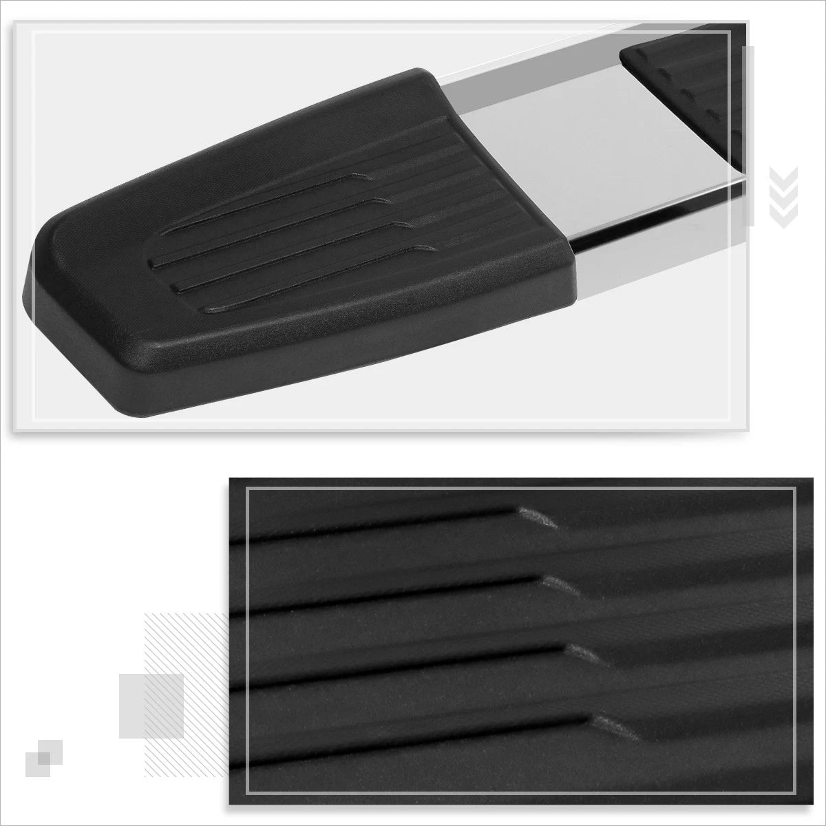 Set of 2 Step Pad Side Nerf Bar Running Boards for Silverado/Sierra (2007–2019)