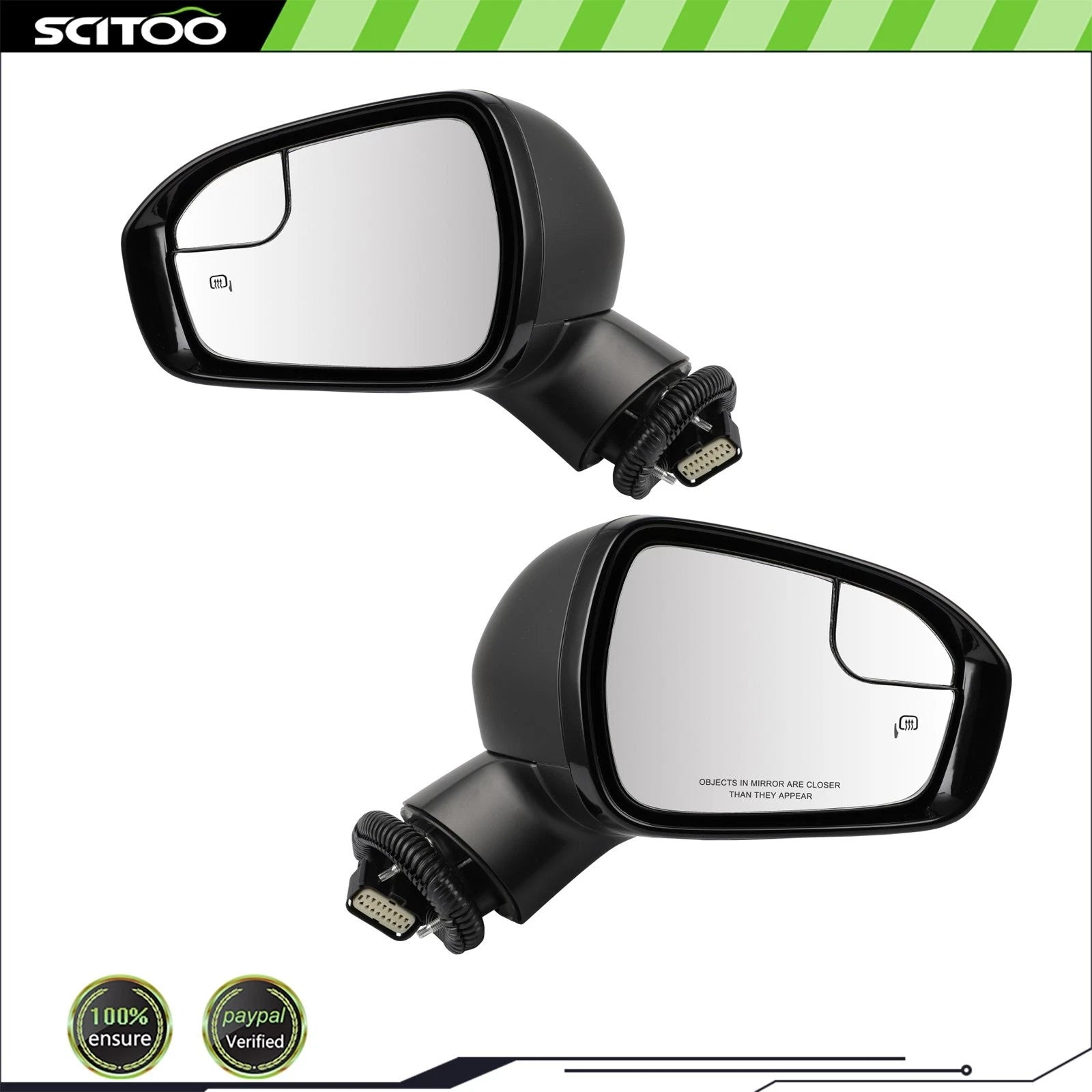 Set of 2 Mirrors for Ford Fusion (2018) Heated Signal Lamp Memory Puddle Light