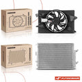 2Pcs AC Condenser & Cooling Fan Assembly for Jeep Cherokee 