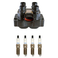 Denso Ignition Coil & 4 Platinum Spark Plugs for Ford Contour Escort (1995–2000)