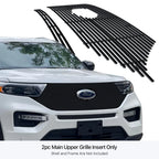 Upper Stainless Black Billet Grille Insert for Ford Explorer (2020-2024)