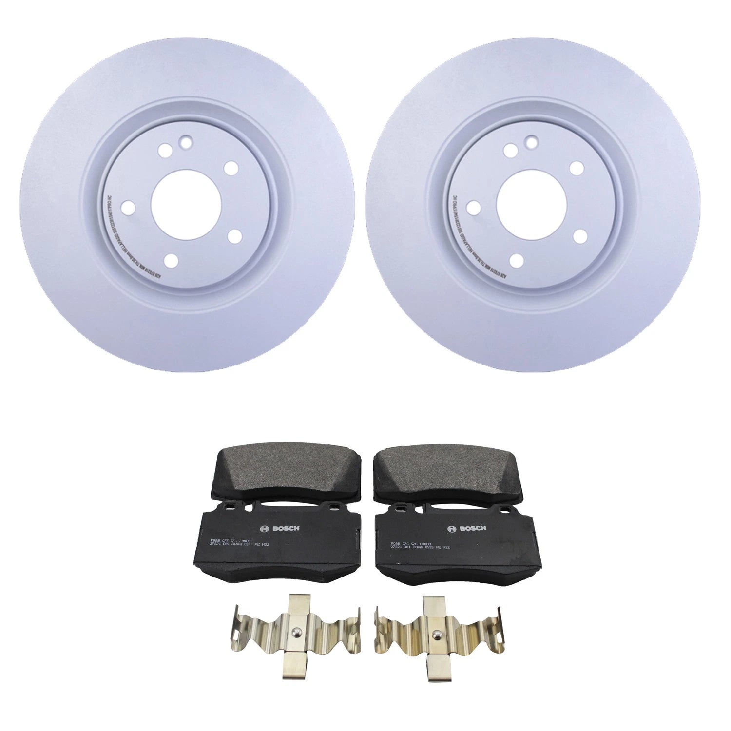 Hella Front Rotors & Bosch QuietCast Disc Brake Pads Kit for Mercedes SL500 (R129)