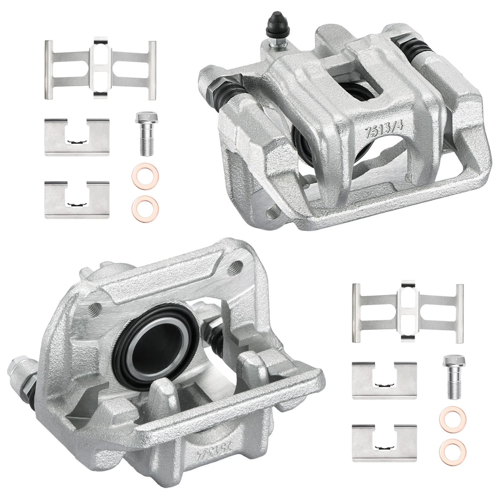 Set of 2 Rear Brake Calipers w/ Brackets for Acura TL (2007–2008) 19B2589