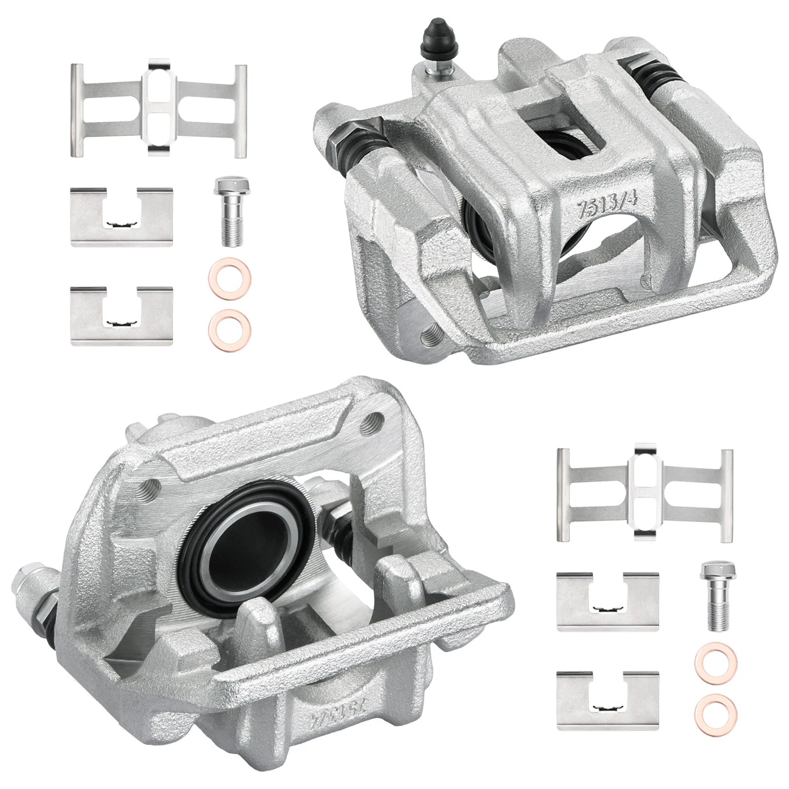 Set of 2 Rear Brake Calipers w/ Brackets for Acura TL (2007–2008) 19B2589