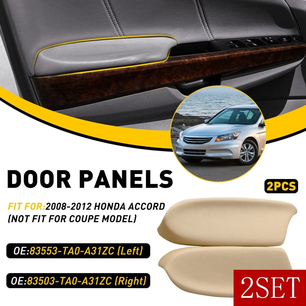 Set of 2 Beige Door Panel Armrests for Honda Accord (2008–2012)
