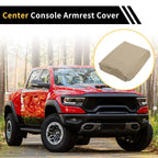 Center Console Lid Armrest Cover for Ford F-150 (2015–2021) Beige Microfiber Leather