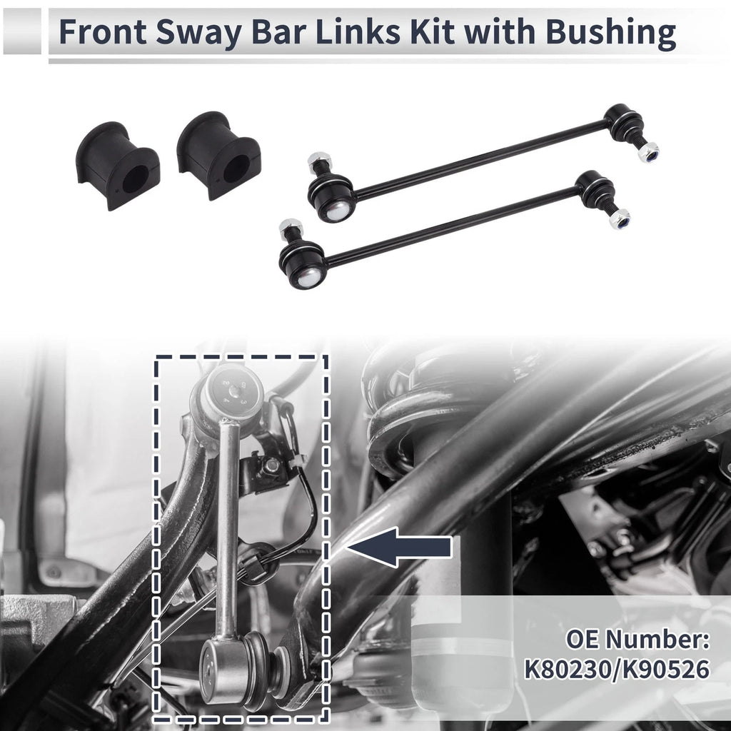 Set of 2 Front Stabilizer Bar Links with Bushings for Toyota Matrix (2003–2014) No.K80230