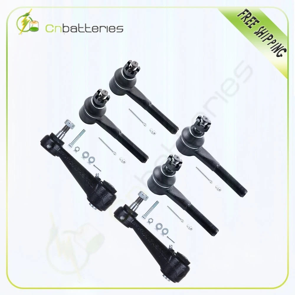 6Pcs Tie Rods + Idler Arms for Dodge B350 2WD (1981–1994)