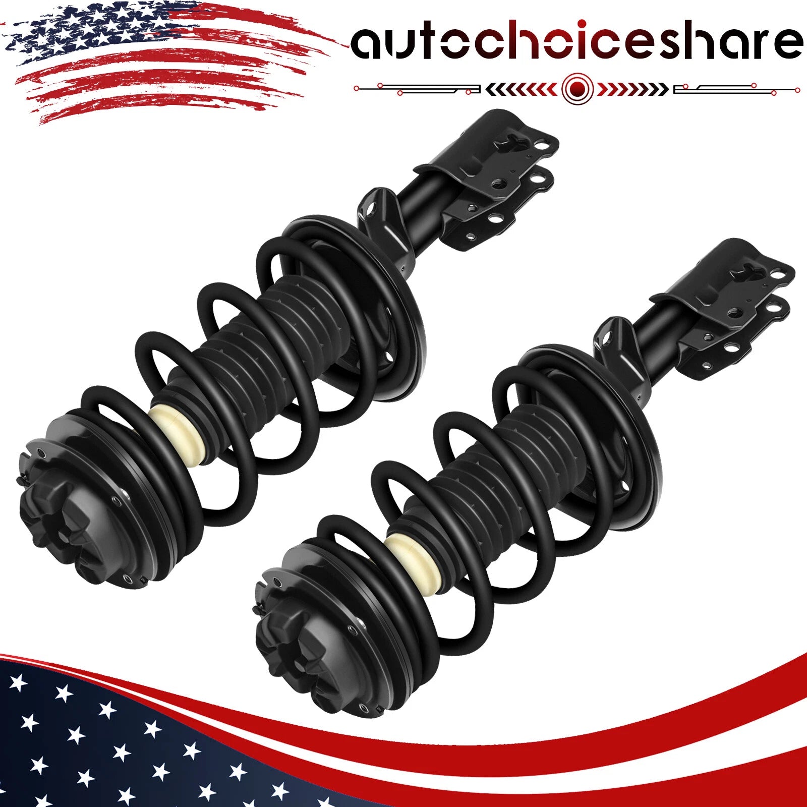 Set of 2 Front Quick Complete Struts with Coil Spring for Saturn Ion (2003–2007)