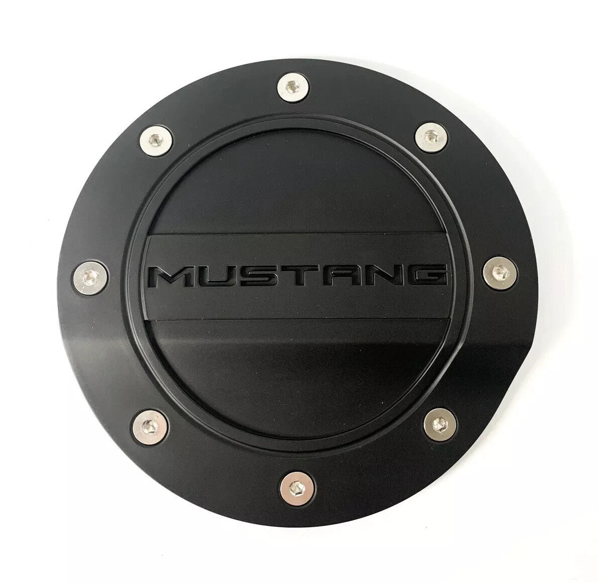 Matte Black Script Emblem Gas Fuel Door for 2015–2020 Ford Mustang