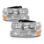 Chrome Housing Bumper Headlights for Chevy Silverado/Suburban/Tahoe (1999–2006)