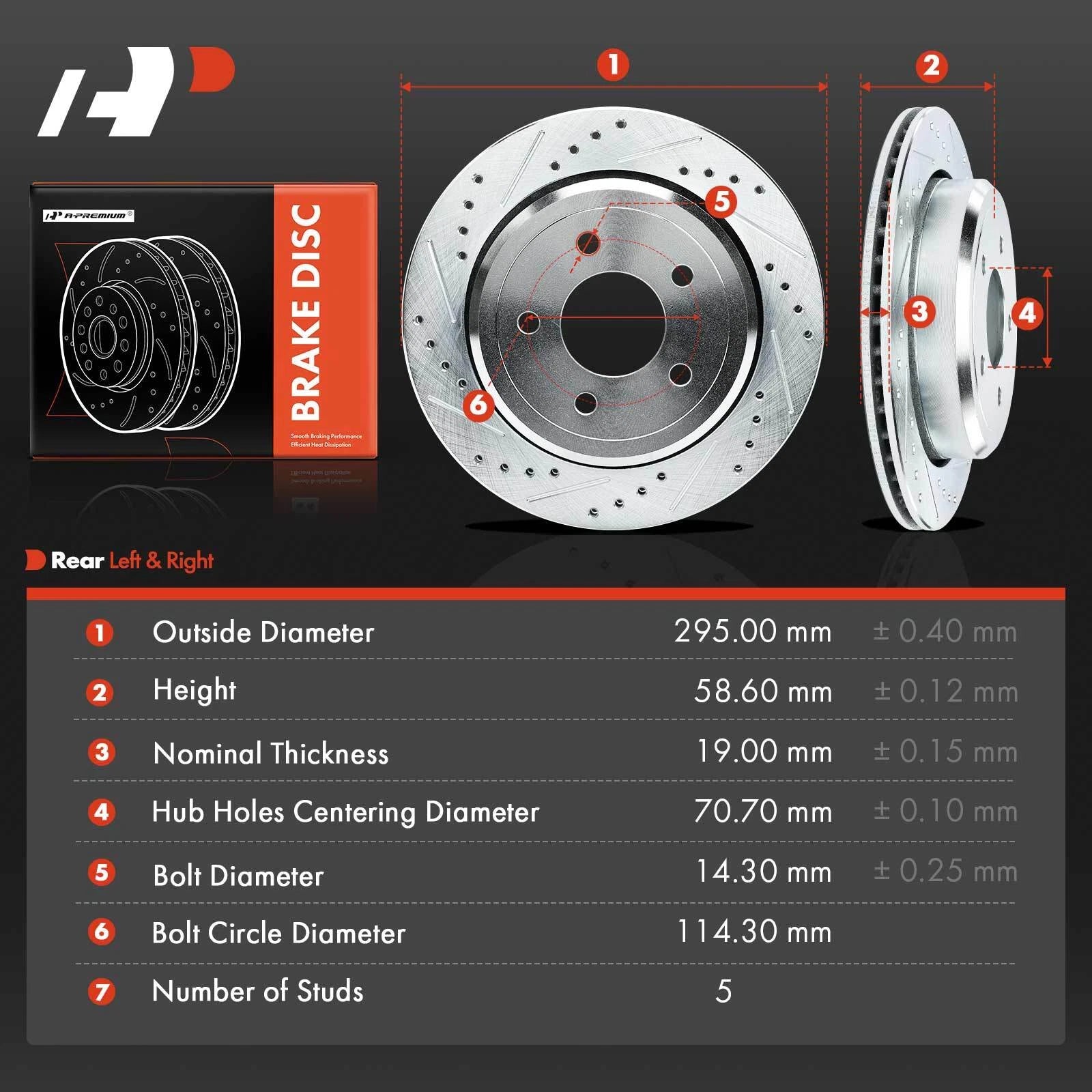 Drilled Brake Rotors for Ford Crown Victoria Mercury Grand Marquis