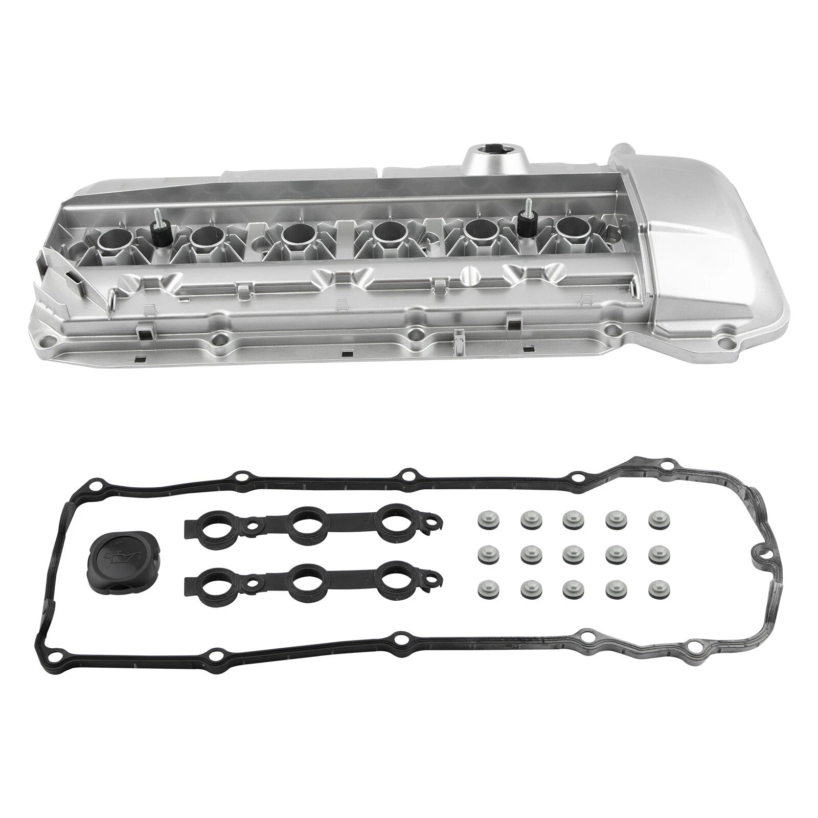 Aluminum Engine Valve Cover w/ Gasket & Bolts for BMW 325Ci 325i 330i 525i X3 X5 (2001–2006)