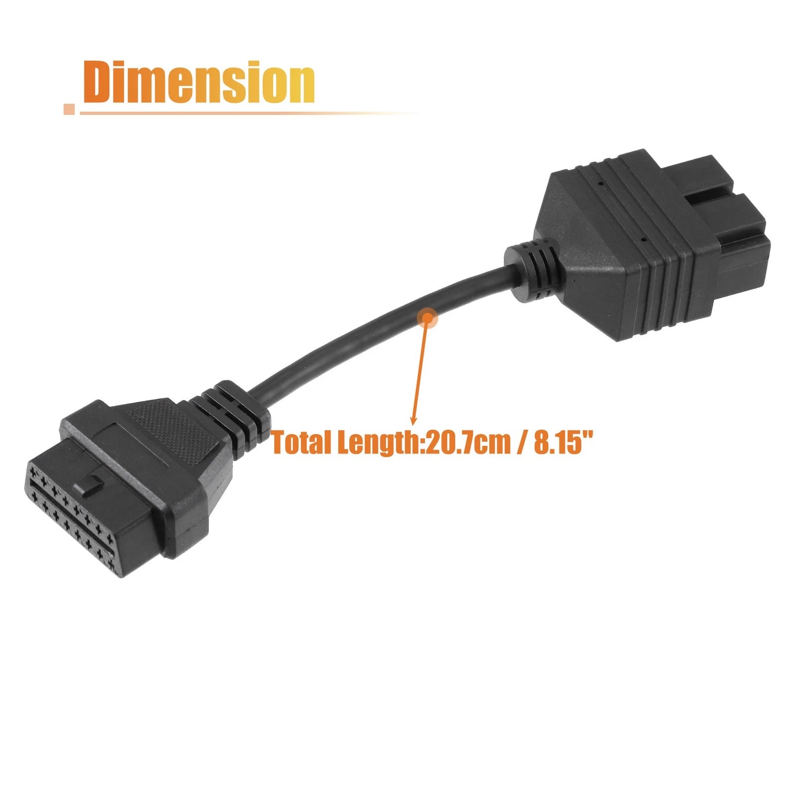 OBD 20-Pin Male to Female OBD2 Adapter Cable for Kia (2000–2023)