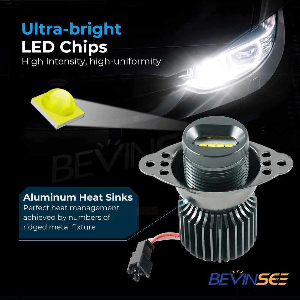 H10W LED Angel Eyes Halo Ring Marker Light Bulb for BMW 328i 325i 330i (2008–2011)