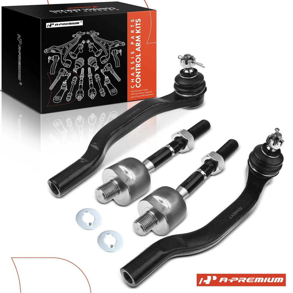 Set of 4 Inner & Outer Tie Rod Ends for Honda Accord (1998–2002) Acura TL (1999–2003) CL