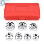 7-Piece Oil Filter Wrench Socket Set for Automotive (Metric 24-38mm)