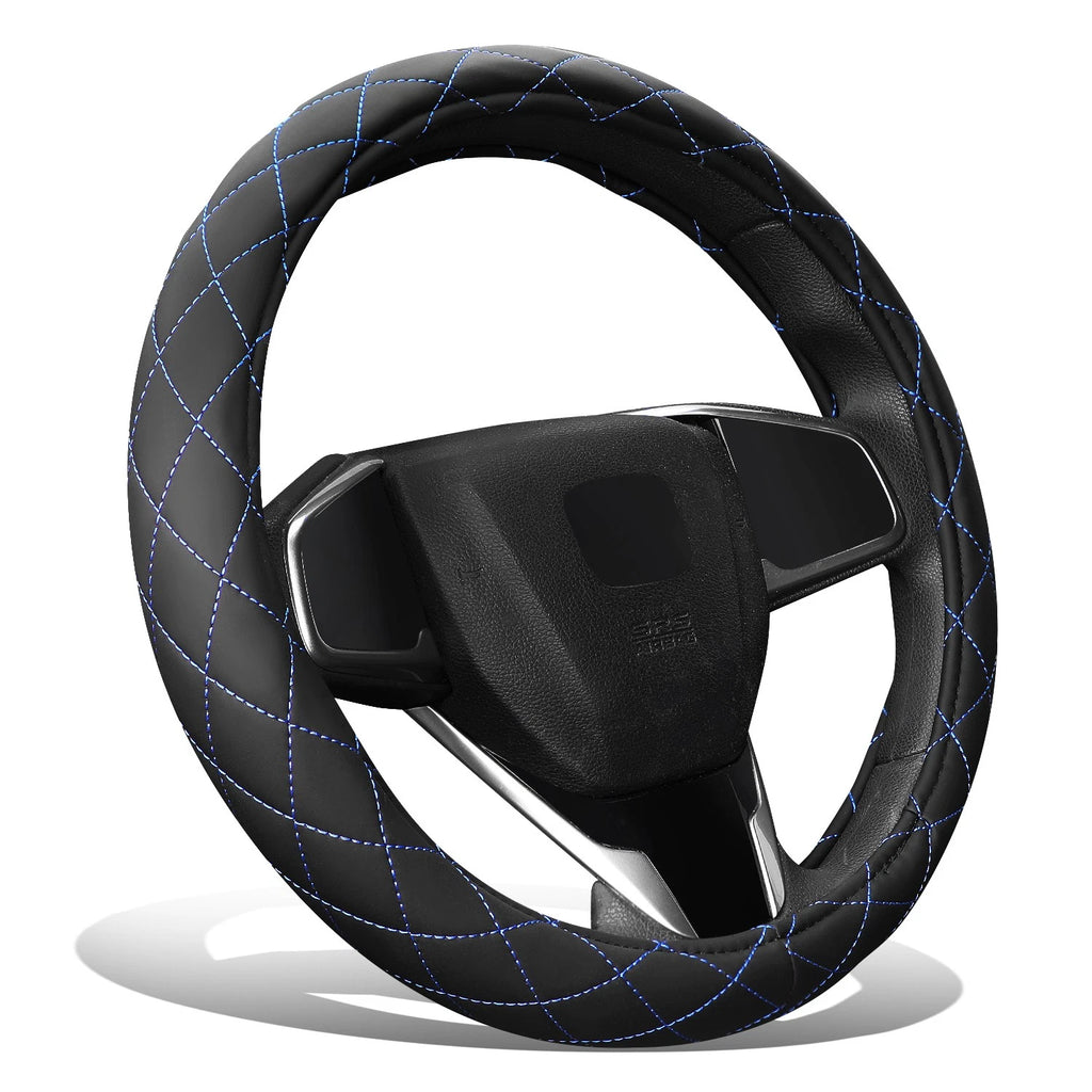 Steering Wheel Cover for Universal Fit (14.5"-15", Blue, Matte Grain)