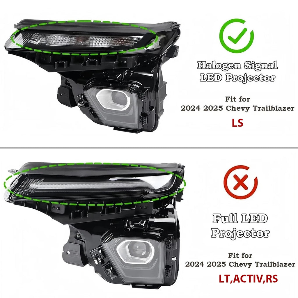 LED Headlight Halogen Signal for Chevy Trailblazer LS (2024–2026)