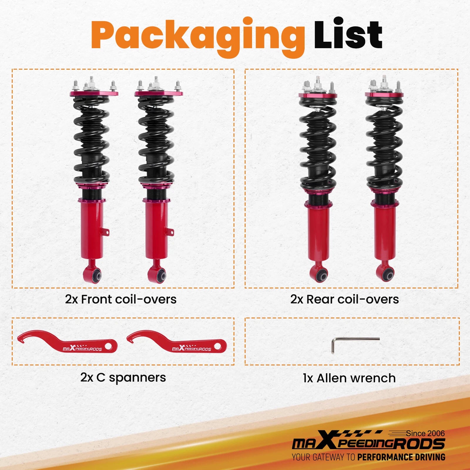 24 Way Damper Coilovers for Lexus GS400 GS430 (1998–2005) RWD