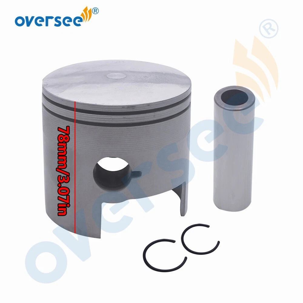 3Pcs Piston Kit 688-11636 + Ring 688-11605 For Yamaha Outboard 75-90HP (1975–1985)