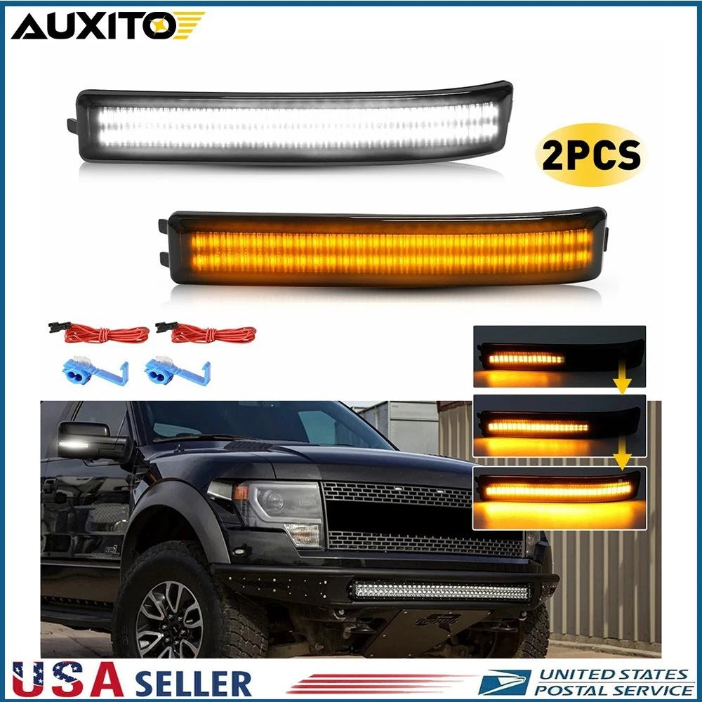 2X Sequential LED Side Mirror Turn Signal Lights for Ford F-150 (2009–2014)