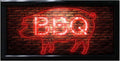 LED Lighted BBQ Pig Sign 10" x 19" for Shop Bar Office Restaurant
