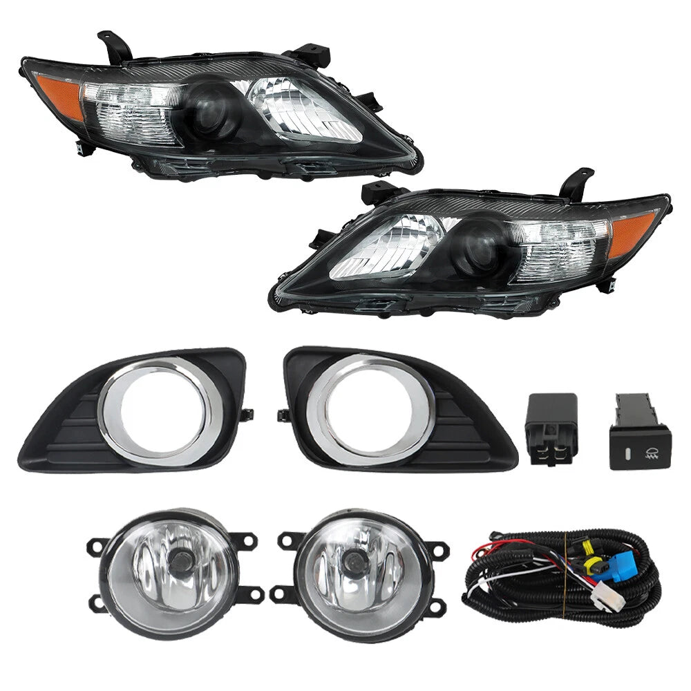 Set of 2 Halogen Headlights and Fog Lights for Toyota Camry (2010–2011)