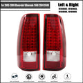 Set of 2 LED Tail Lights for Chevrolet Silverado (2003–2006) Chrome Red Lens