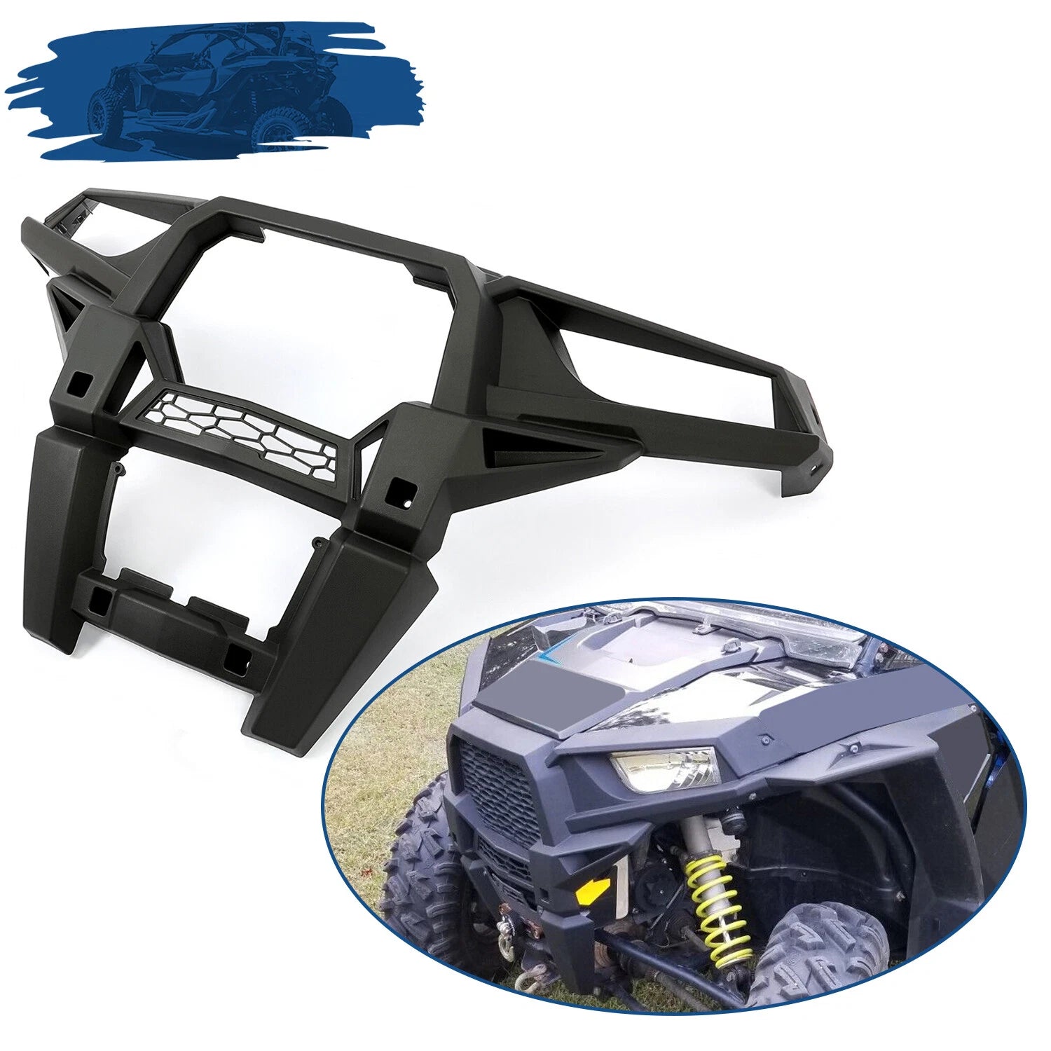 Front Brush Guard Bumper Fascia for Polaris RZR XP S4 900 XP 4 1000 (2014–2023)