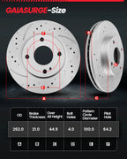 Front Drilled Slotted Brake Rotors & Ceramic Pads for Honda Civic (1996–2005)