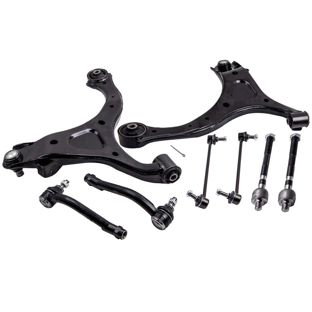 Set of 8 Front Lower Control Arms & Tie Rods for Hyundai Santa Fe (2007–2012)
