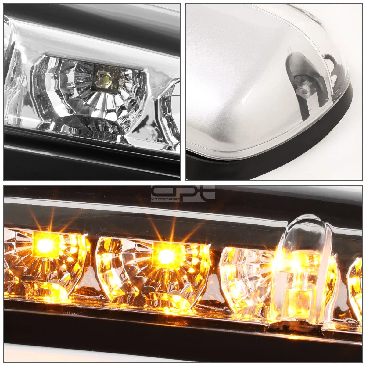 3Pc Yellow LED Cab Roof Running Light Lamp for Silverado Sierra (2002–2007)