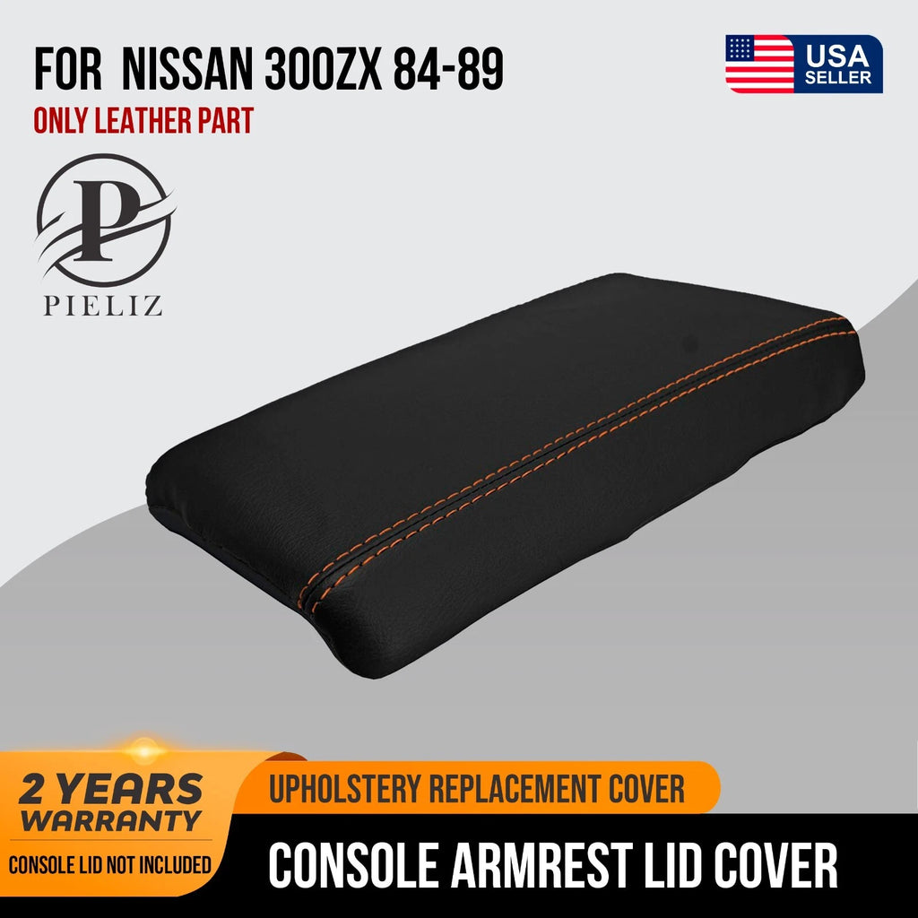Console Lid Armrest Cover for Nissan 300ZX (1984–1989) Orange Stitch