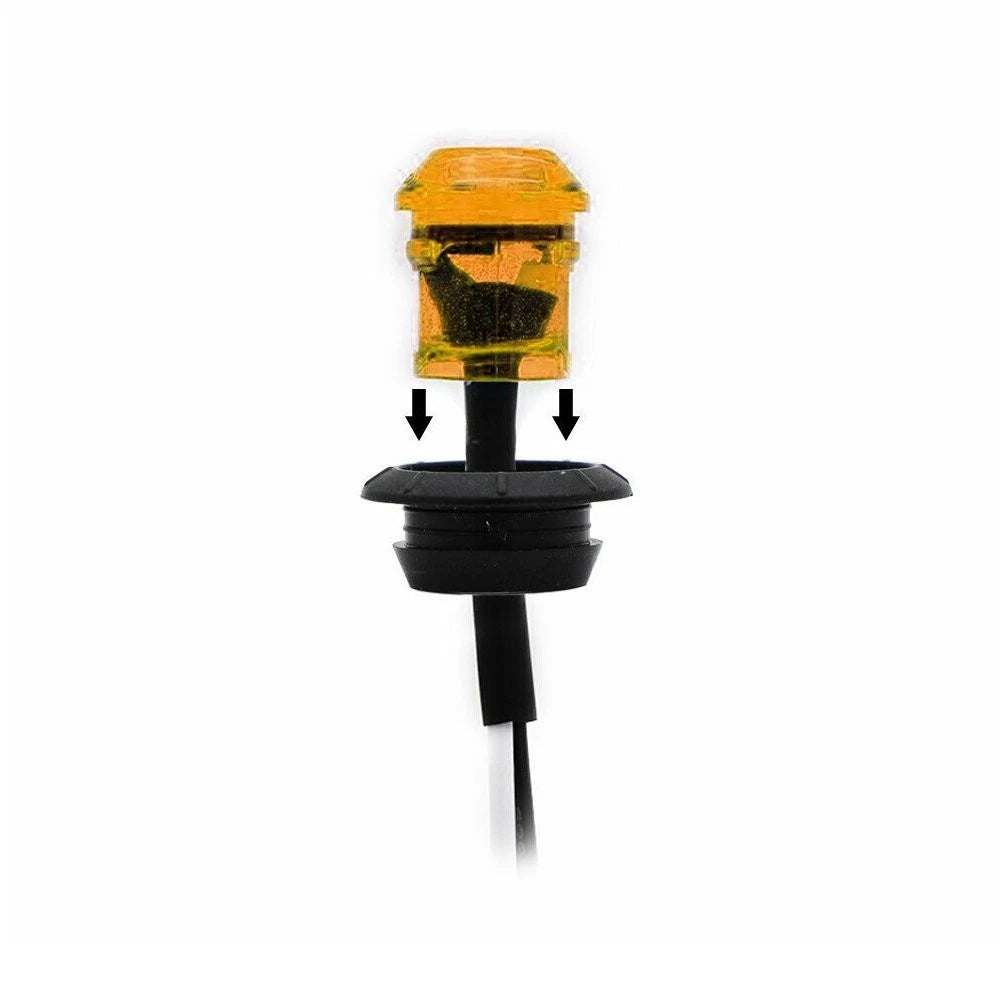 20x Amber 3/4" Round LED Side Marker Lights for Trailer Truck (12V)