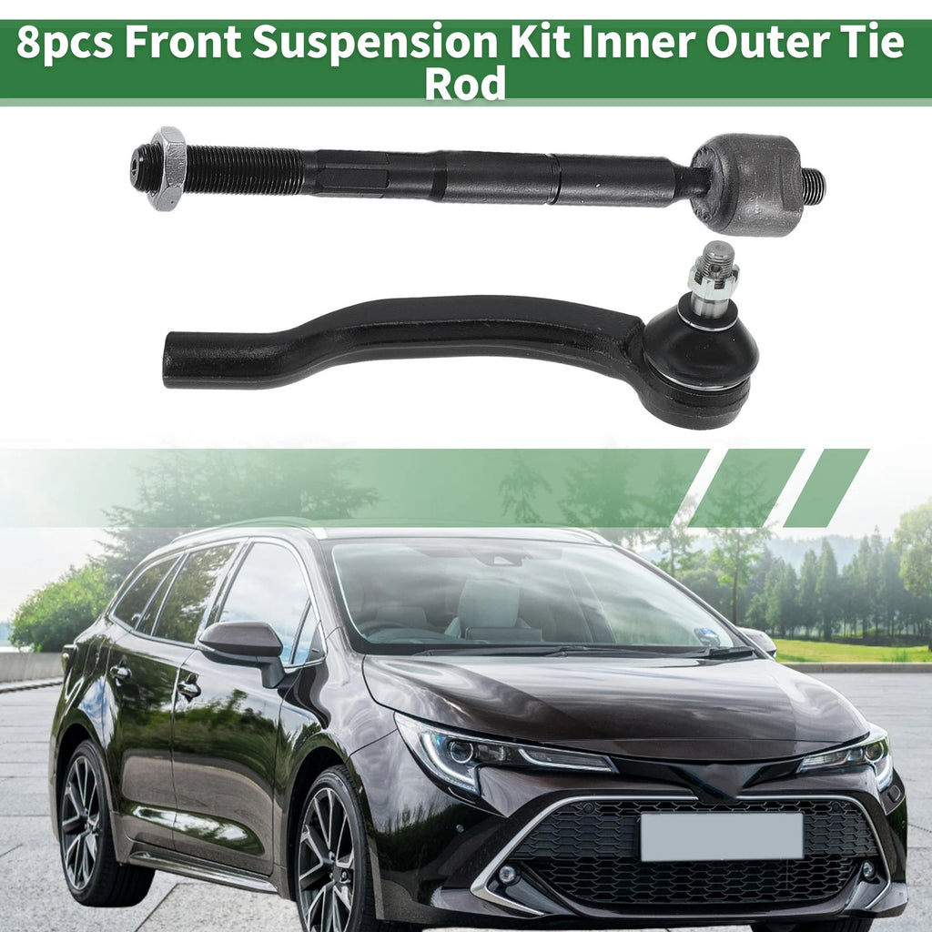 8pcs Front Suspension Kit Tie Rod End Ball Joint for Toyota Sienna (2004–2020)