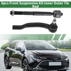 8pcs Front Suspension Kit Tie Rod End Ball Joint for Toyota Sienna (2004–2020)