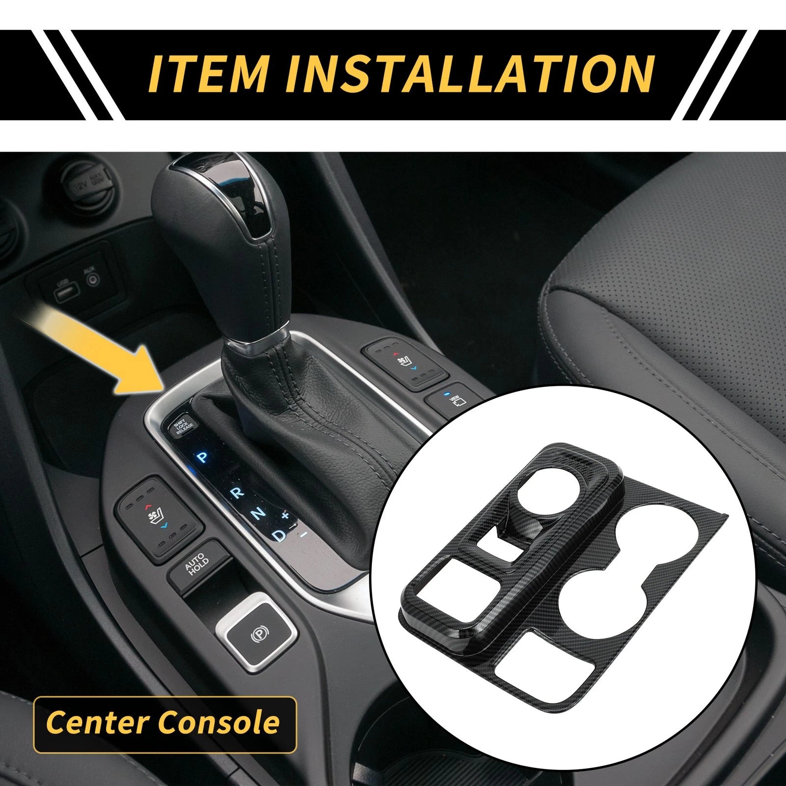 Carbon Fiber Gear Shift Frame Panel Cover Trim for Ford Maverick (2022–2024)