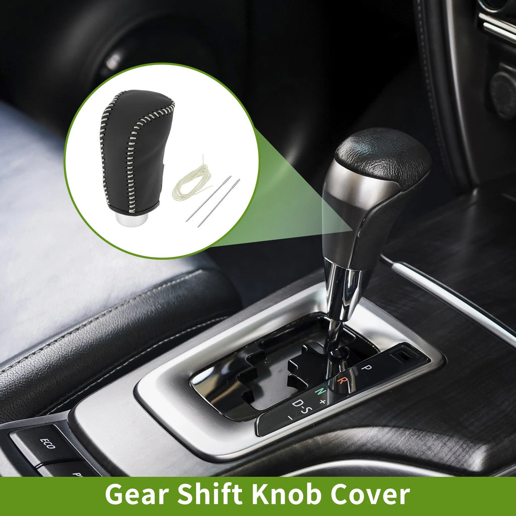 1 Pc Gear Shift Knob Cover for Mazda 3 (2014–2018) Black Beige Faux Leather