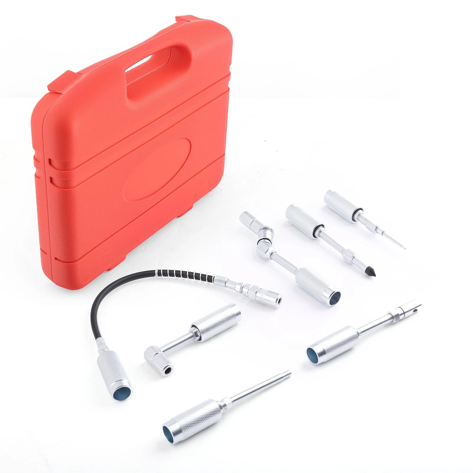 7pc Grease Gun Kit for Auto with 360° & 90° Fittings
