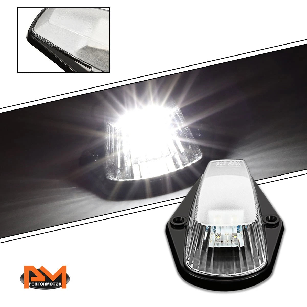 Set of 8 Amber Chrome LED Side Marker Lights for Truck Trailer