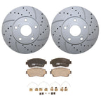 Front Brake Kit with 275mm Drilled Rotors & TRW Pro Ceramic Pads for ES300, Avalon, Camry