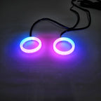 90MM RGB Phone Control Angel Eye Halo Rings Headlight DRL for Car