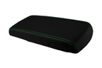 Console Lid Armrest Cover for Dodge Durango (2004–2009) Carbon Fiber Green Stitch