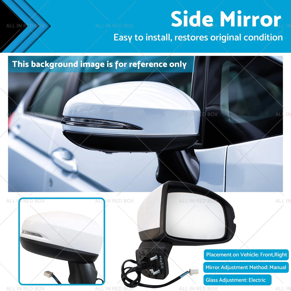 Right 5 Pin Electric Side Mirror with Turn Lamp for Honda Jazz (2014–2019)