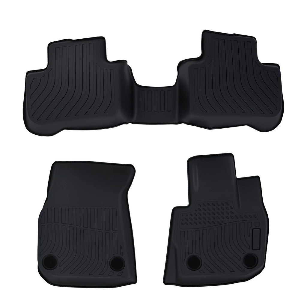 Set of 2 All-Weather Floor Mats for BMW X3/X4 (2018–2025) Rubber Black