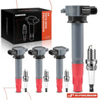 Set of 4 Red Ignition Coils & Iridium Spark Plugs for Mitsubishi Outlander