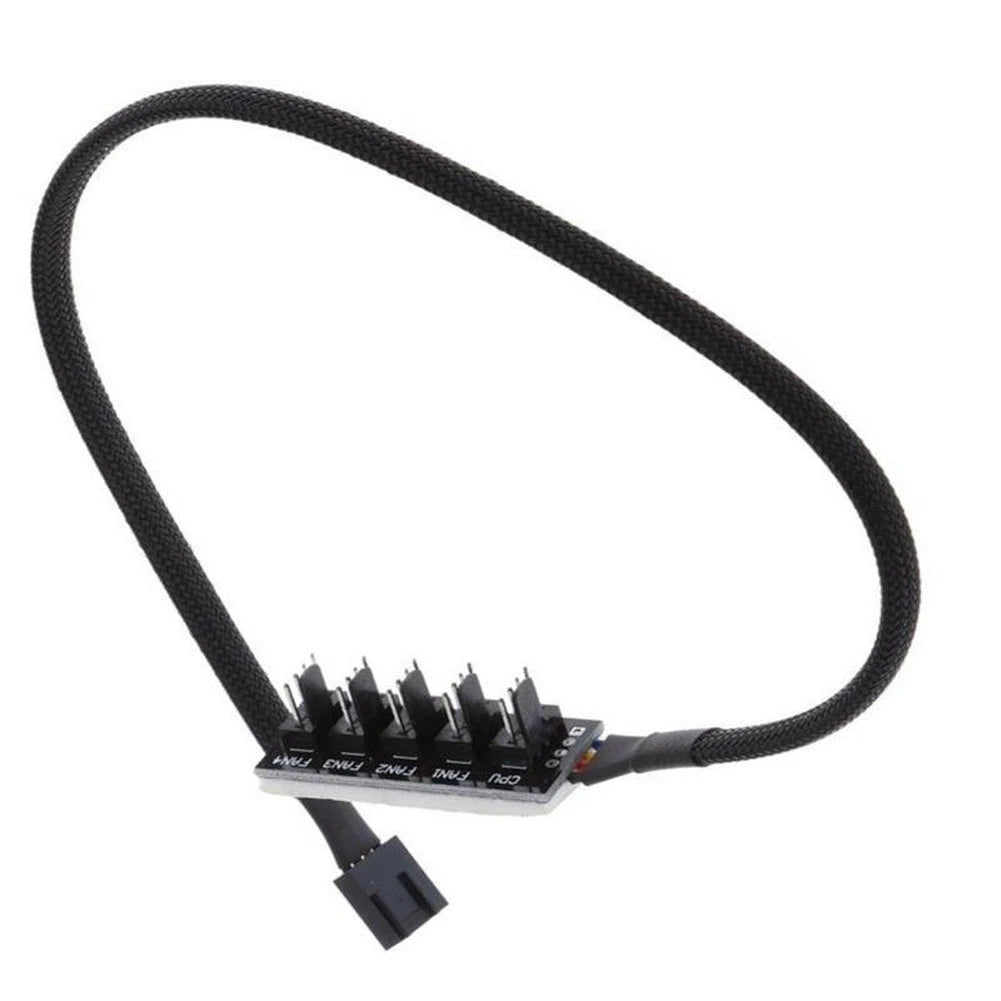 PWM Fan Hub Cable for PC Cooling (1 in 5 out, 40cm, 4 Pin)